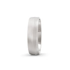 Brushed finish platinum or white-gold wedding ring, by Meaden Master Jewellers. Award-winning team of Jewellers, based in Auckland, New Zealand.