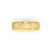 Brushed yellow-gold ring on a white background by Meaden Master Jewellers. Award-winning team of Jewellers, based in Auckland, New Zealand.