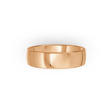 Rose-gold men's wedding ring with a polished finish on a white background. By Meaden Master Jewellers. Award-winning team of Jewellers, based in Auckland, New Zealand.