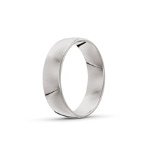 Platinum or white-gold men's wedding ring with a polished finish on a white background. By Meaden Master Jewellers. Award-winning team of Jewellers, based in Auckland, New Zealand.