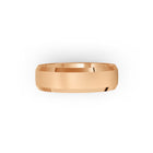Rose-gold men's wedding ring with a brushed finish on a white background. By Meaden Master Jewellers. Award-winning team of Jewellers, based in Auckland, New Zealand.