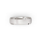 Platinum or white-gold men's wedding ring with a brushed finish on a white background. By Meaden Master Jewellers. Award-winning team of Jewellers, based in Auckland, New Zealand.