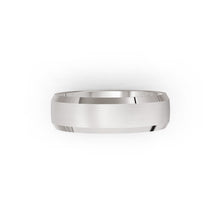 Platinum or white-gold men's wedding ring with a brushed finish on a white background. By Meaden Master Jewellers. Award-winning team of Jewellers, based in Auckland, New Zealand.