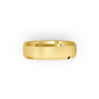 Yellow-gold men's wedding ring with a brushed finish on a white background. By Meaden Master Jewellers. Award-winning team of Jewellers, based in Auckland, New Zealand.