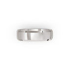 Platinum or white-gold men's wedding ring with a polished finish on a white background. By Meaden Master Jewellers. Award-winning team of Jewellers, based in Auckland, New Zealand.
