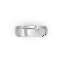 Platinum or white-gold men's wedding ring with a polished finish on a white background. By Meaden Master Jewellers. Award-winning team of Jewellers, based in Auckland, New Zealand.