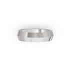 Platinum or white-gold men's wedding ring with a polished finish on a white background. By Meaden Master Jewellers. Award-winning team of Jewellers, based in Auckland, New Zealand.
