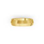 Yellow-gold men's wedding ring with a polished finish on a white background. By Meaden Master Jewellers. Award-winning team of Jewellers, based in Auckland, New Zealand.