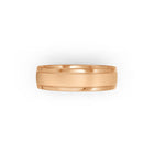 Brushed rose-gold wedding ring, by Meaden Master Jewellers. Award-winning team of Jewellers, based in Auckland, New Zealand.