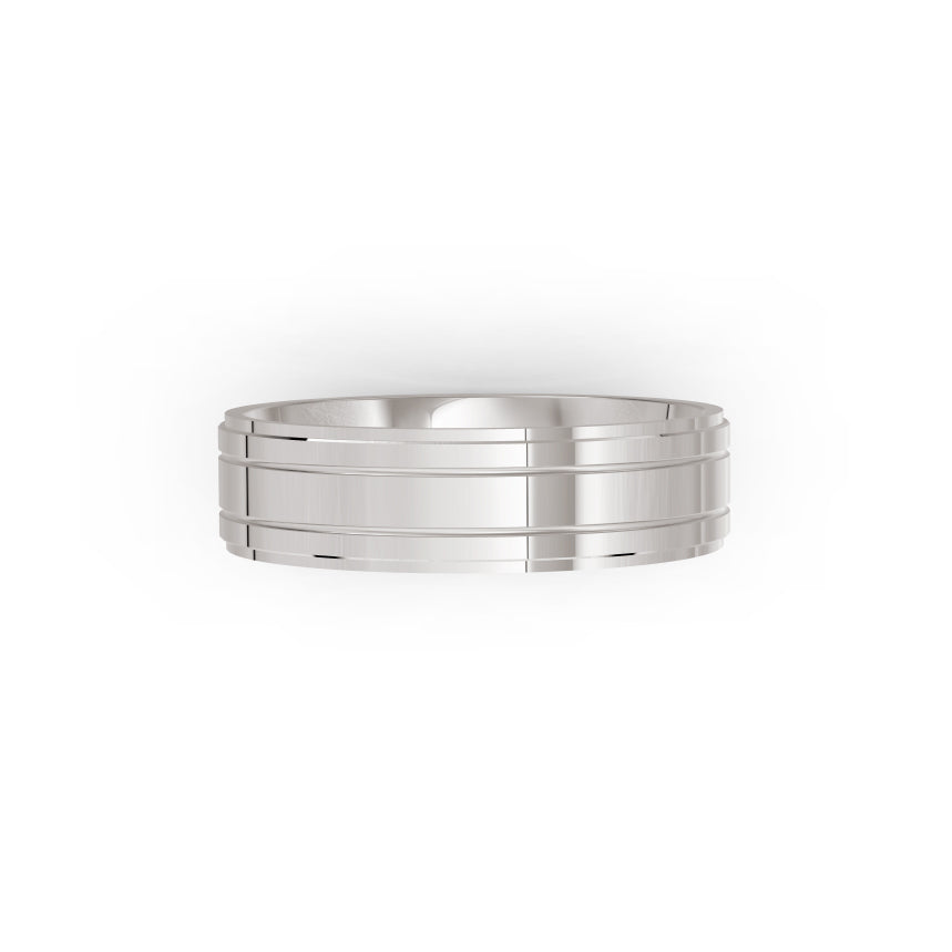 White gold or platinum wedding band, by Meaden Master Jewellers in Auckland, New Zealand. Award-winning team.