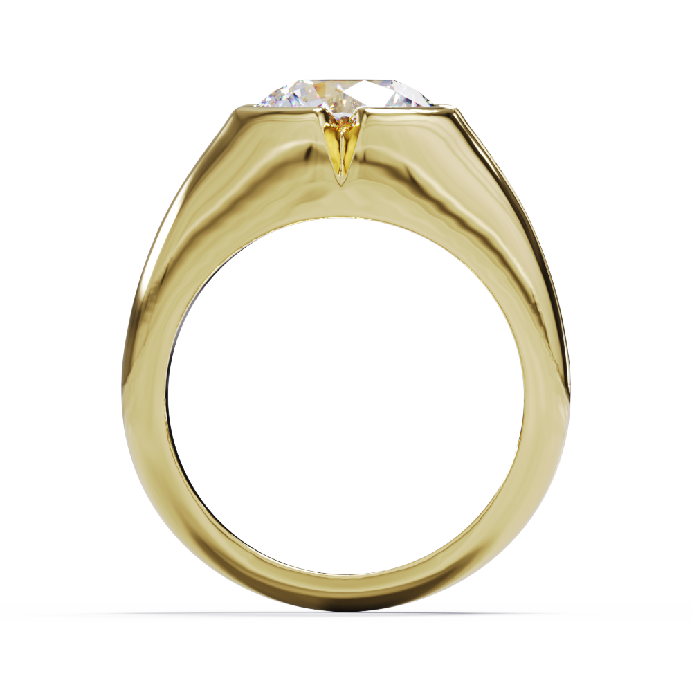Yellow gold diamond signet ring