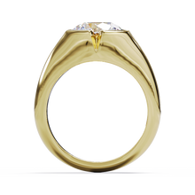 Yellow gold diamond signet ring