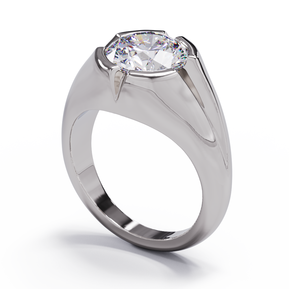white gold or platinum diamond signet ring. handmade in Auckland, New Zealand