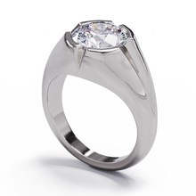 white gold or platinum diamond signet ring. handmade in Auckland, New Zealand