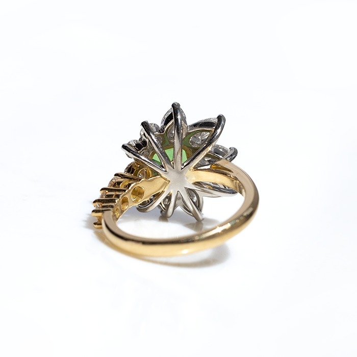 Gwen Asymmetric Tsavorite Ring