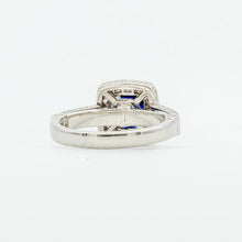 Shyam Sapphire and Diamond Halo Ring