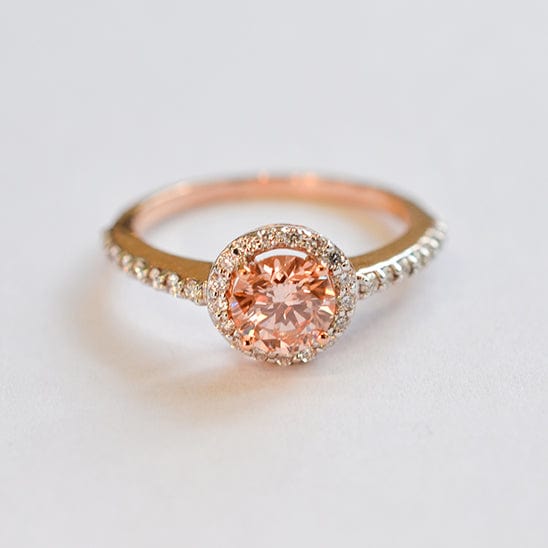 Pink Diamond Engagement Ring in 18ct Rose Gold handmade by Meaden Master Jewellers