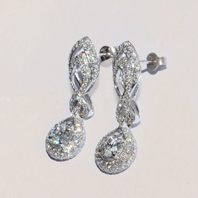 Fancy Dress Diamond Drop Earring handcrafted by the Master Jeweller