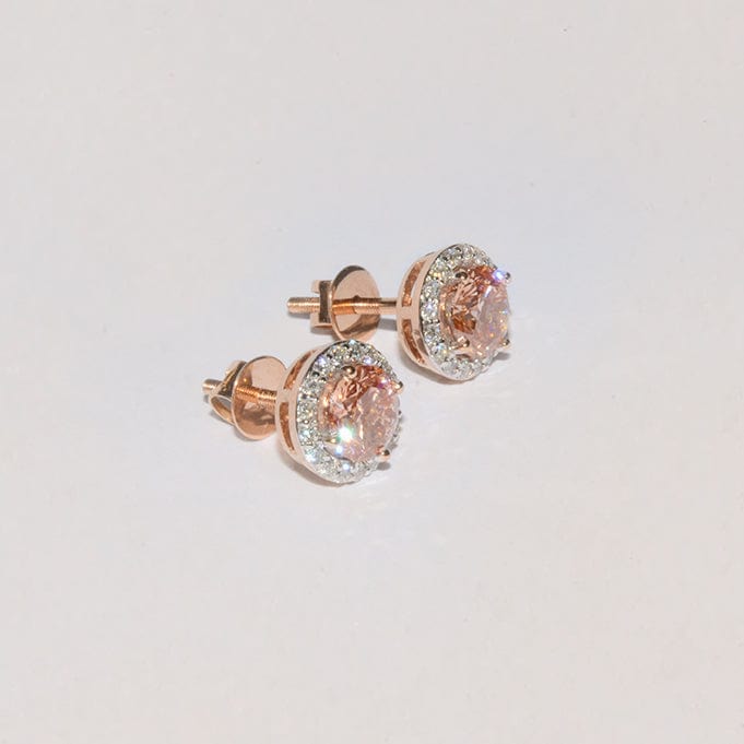 Custom Design your own Pink Diamond Rose Gold studs