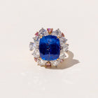 Isla Cushion Cut Sapphire Halo Cluster Ring