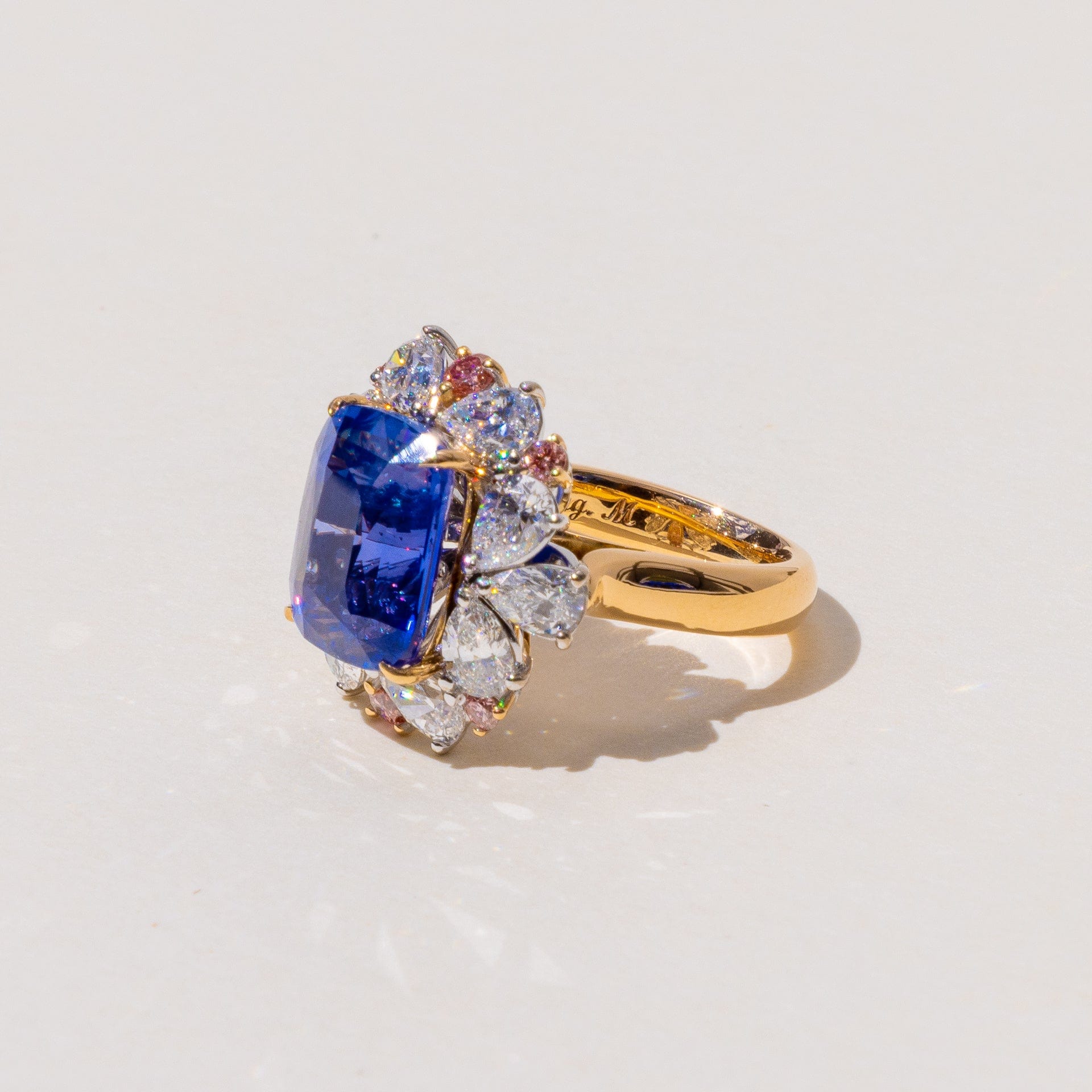 Isla Cushion Cut Sapphire Halo Cluster Ring