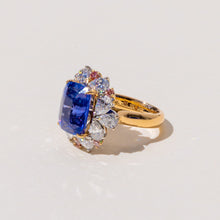 Isla Cushion Cut Sapphire Halo Cluster Ring