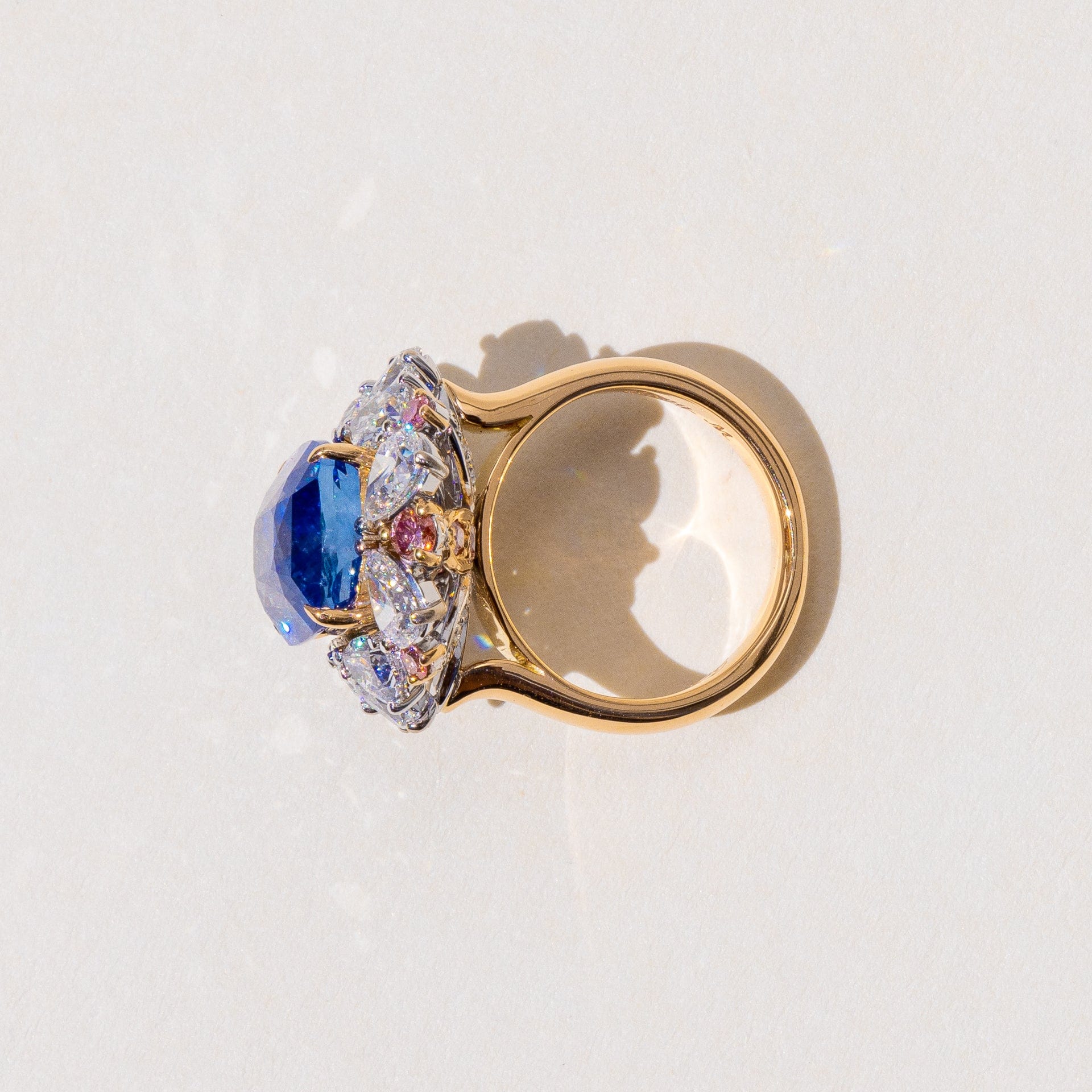 Isla Cushion Cut Sapphire Halo Cluster Ring