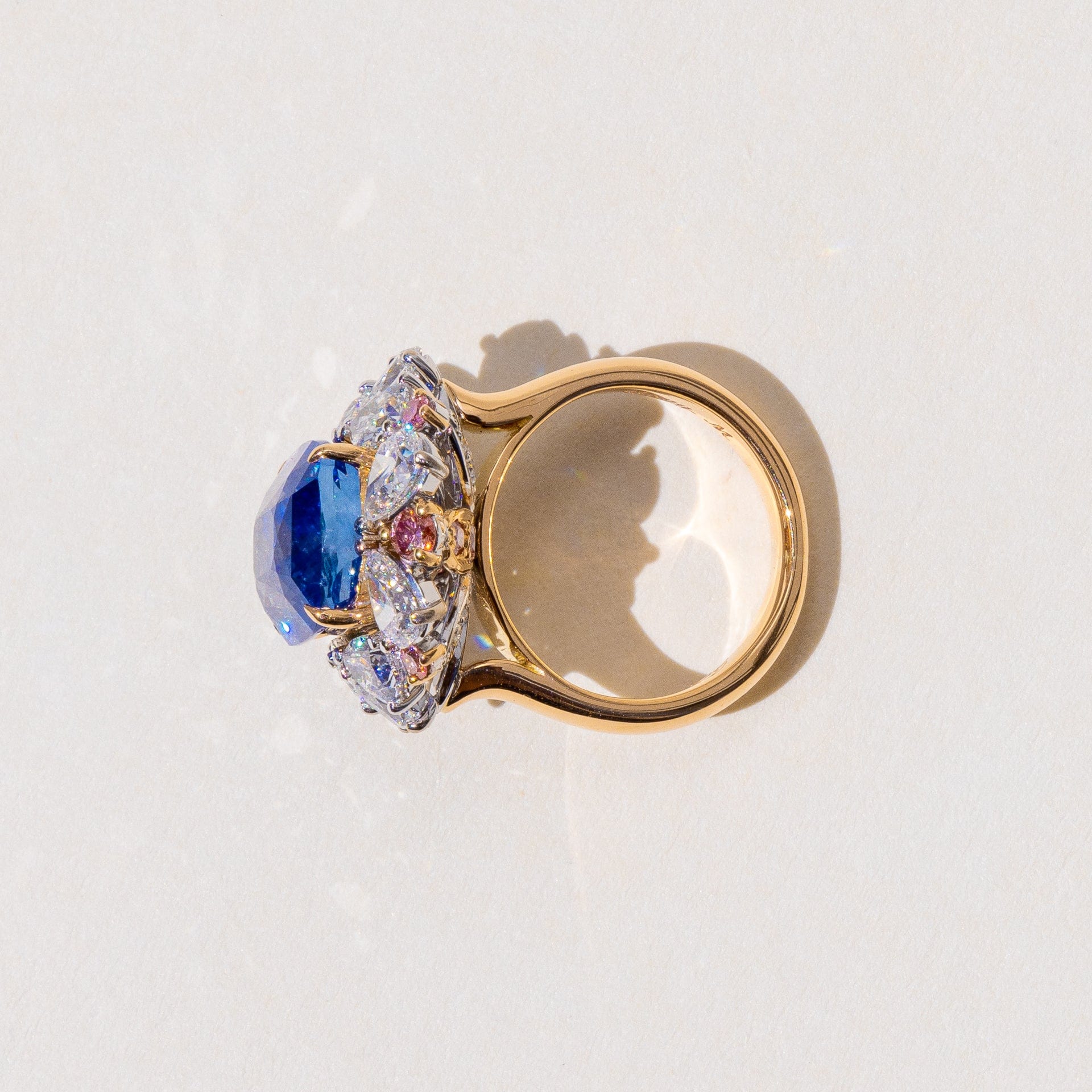 Isla Cushion Cut Sapphire Halo Cluster Ring