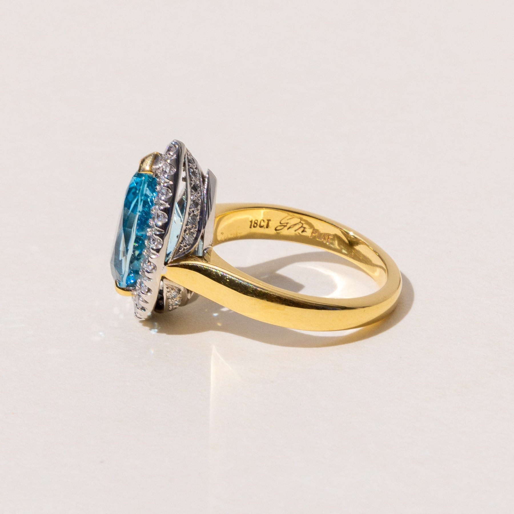 Made to Order  Large Aquamarine Cocktail Ring in 18ct Yellow Gold by our Master Jeweller