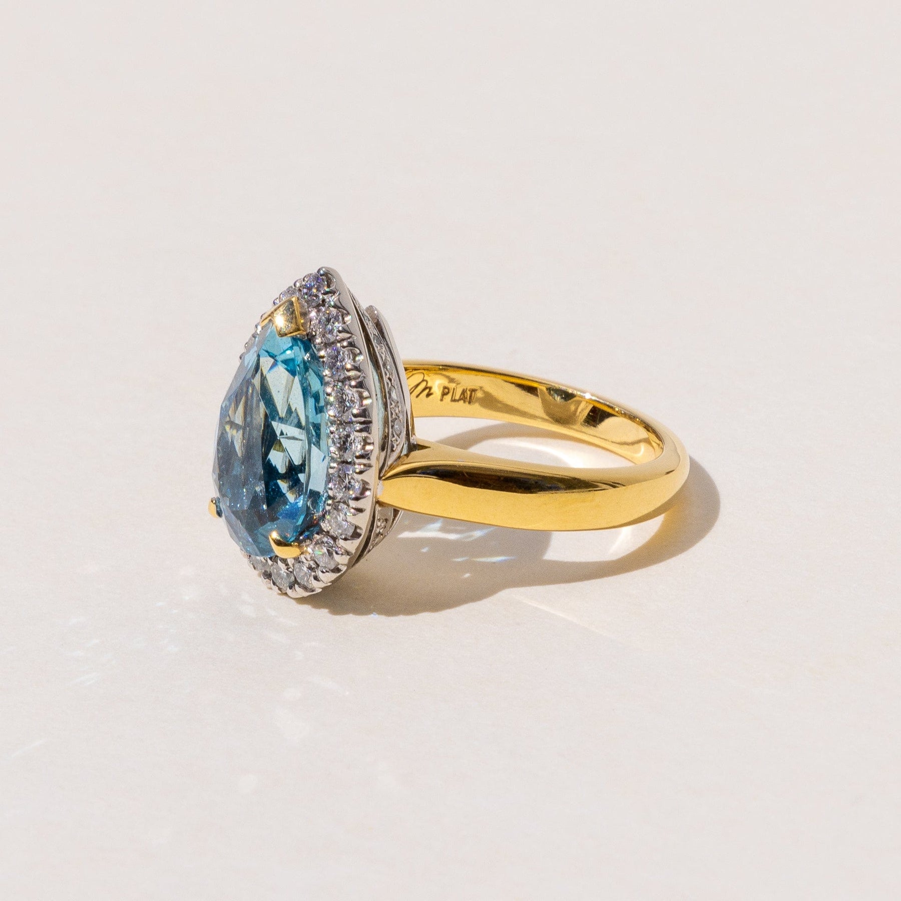  Large Aquamarine Cocktail Ring in 18ct Yellow Gold by our Master Jeweller in Auckland NZ