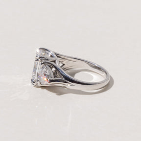 Large Diamond Engagement Ring in White Gold handcrafted by our Master Jeweller in Auckland NZ