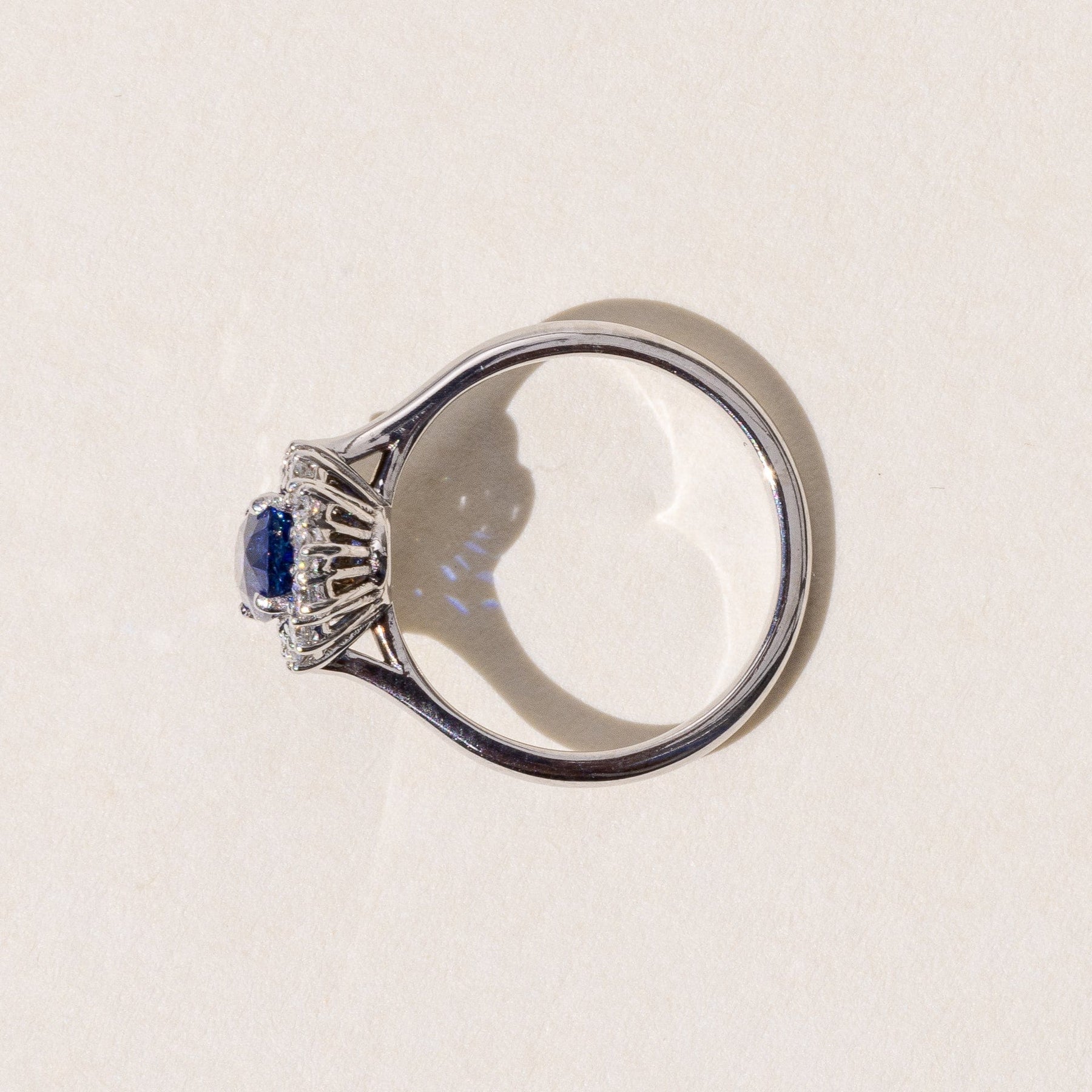 Coloured Gemstone Engagement Ring in Platinum