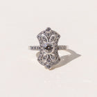 Custom Designed Art Deco inspired Diamond and White Gold ring 