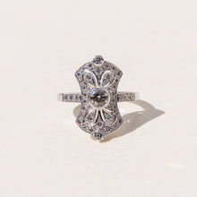 Custom Designed Art Deco inspired Diamond and White Gold ring 