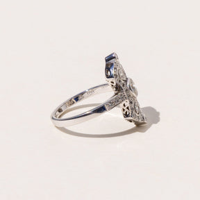 White Gold and Diamond Art Deco Ring made from a Master Jeweller
