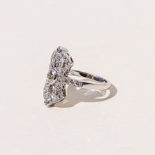 Art Deco inspired Diamond and White Gold ring handmade in Auckland nz