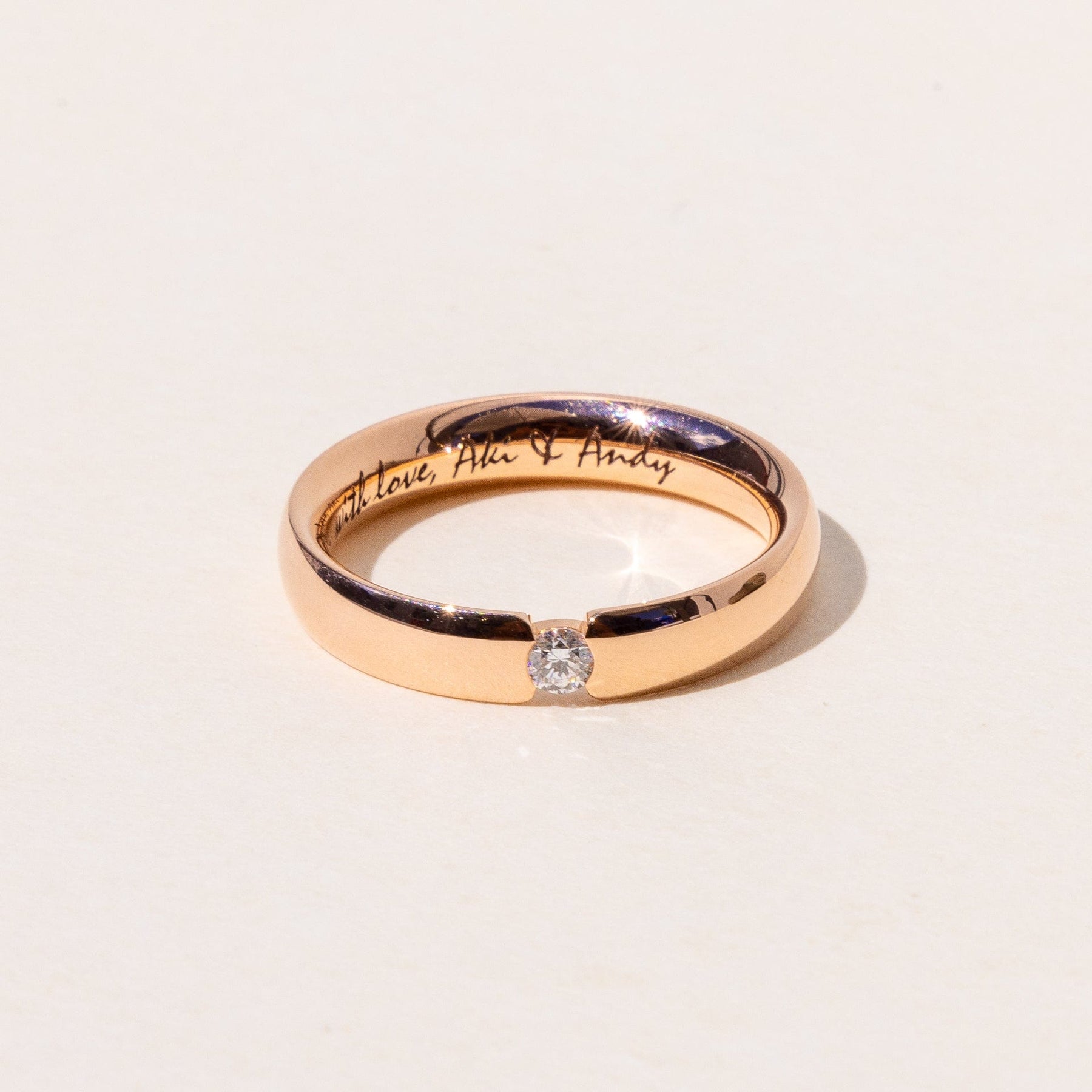 Custom Design Rose Gold Diamond Band Ring made by Meaden Master Jewellers