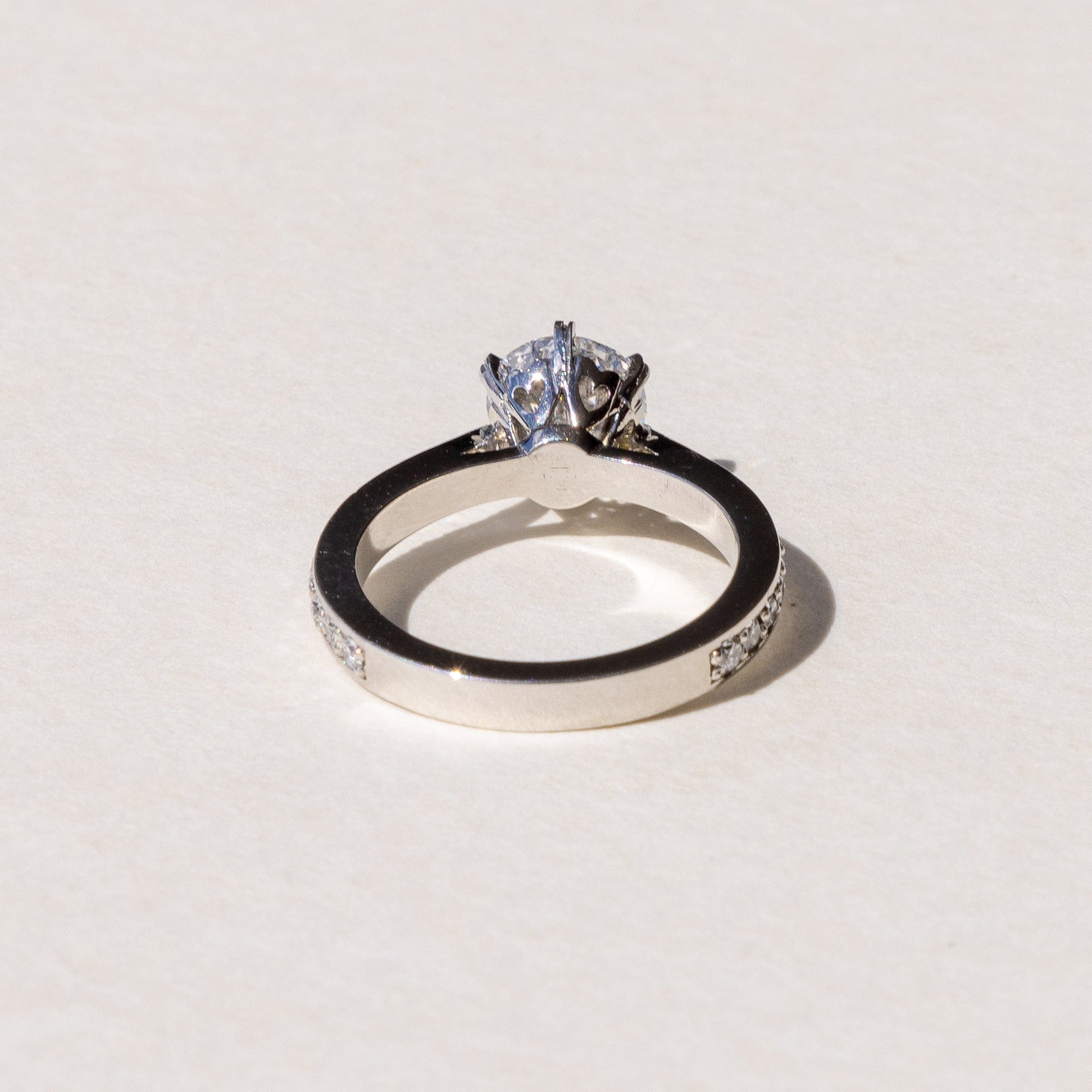 Bespoke Brilliant Round Diamond Solitaire in Platinum handcrafted in NZ