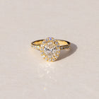 Handmade Oval Diamond Engagement Halo Ring set in 18ct Yellow Custom made at our On-site Workshop