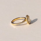  18ct Yellow Custom made Bespoke Oval Diamond Engagement Halo Ring made at our On-site Workshop