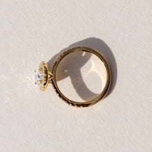 Bespoke Oval Diamond Engagement Halo Ring set in 18ct Yellow Custom made at our On-site Workshop