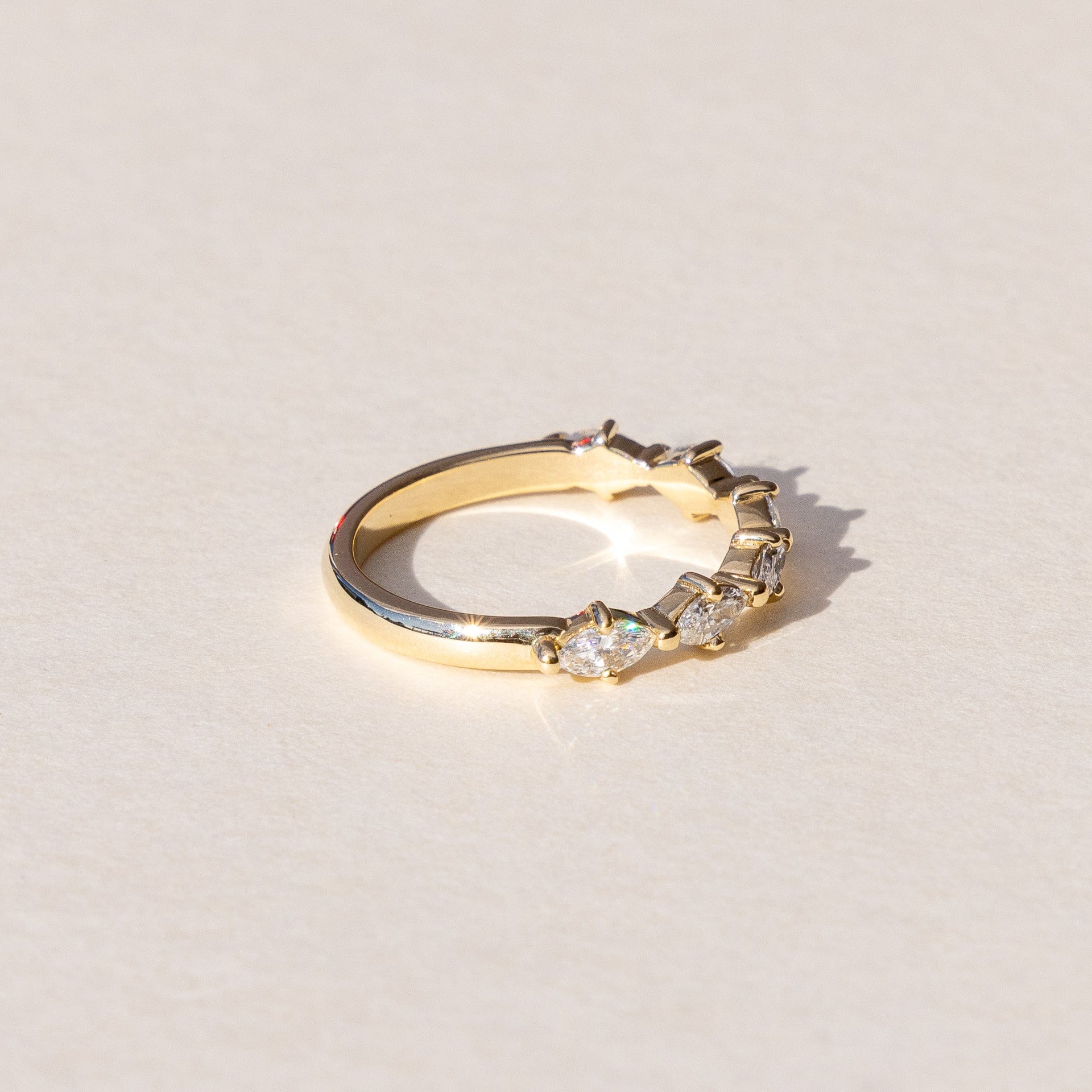 Half Diamond Marquise Eternity Band in 18ct Yellow Gold