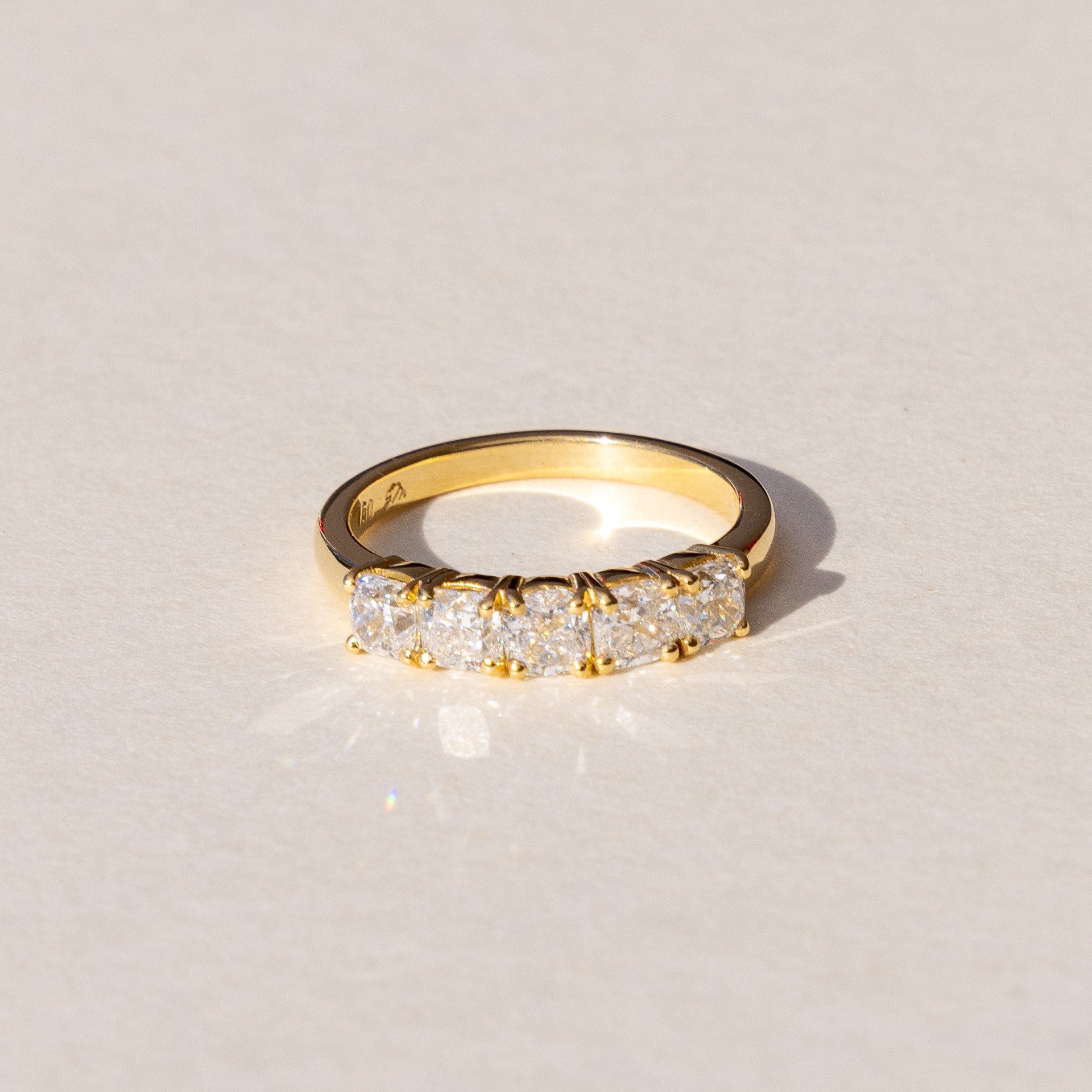 
Handmade Half Diamond Eternity Band in 18ct Yellow Gold
