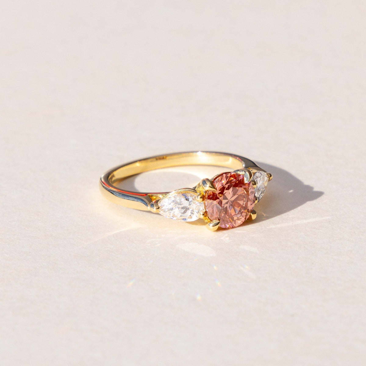 Pink Diamond Engagement Ring made to order from our on site workshop in Auckland New Zealand
