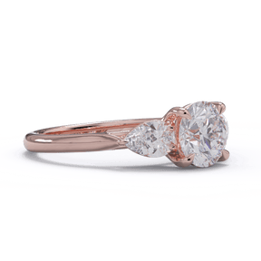 Conflict-free Diamond trio Engagement Ring handmade by Meaden Master Jewellers
