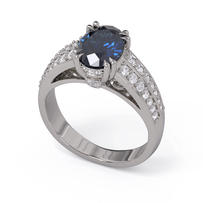 Rafaella Sapphire and Diamond Engagement Ring