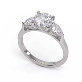 Conflict-free Diamond trio Engagement Ring handmade by Meaden Master Jewellers