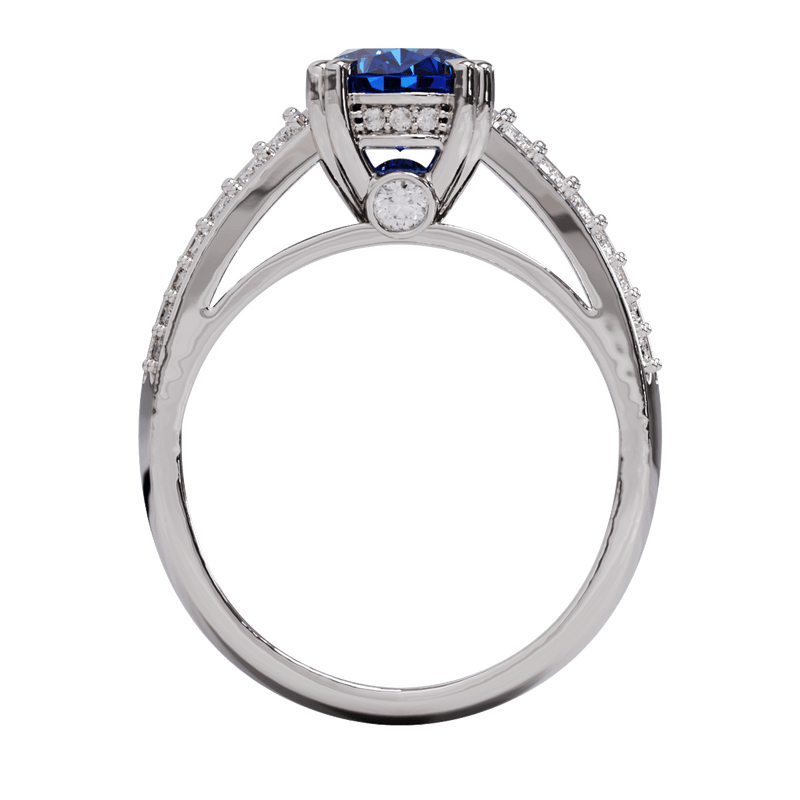 Rafaella Sapphire and Diamond Engagement Ring