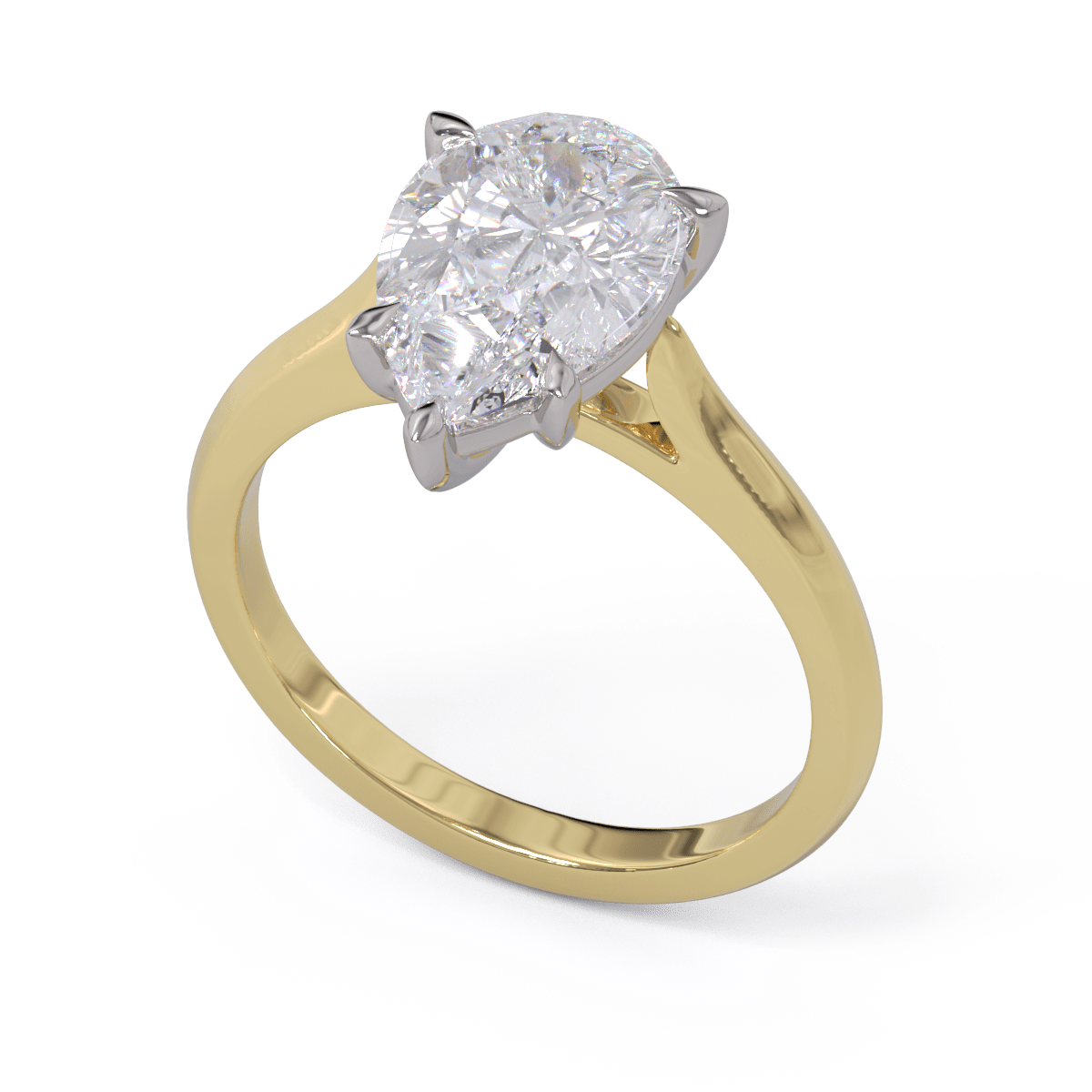 Georgina Pear Cut Diamond Solitaire